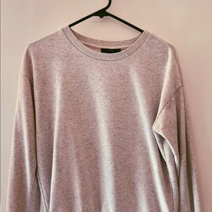 Static white pullover sweatshirt